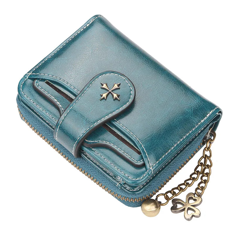 Fashion Women's Wallets Short PU Leather Credit Card Holder Bifold Female Purse Zipper Pocket Wallet Handbag Mother's Day Gifts