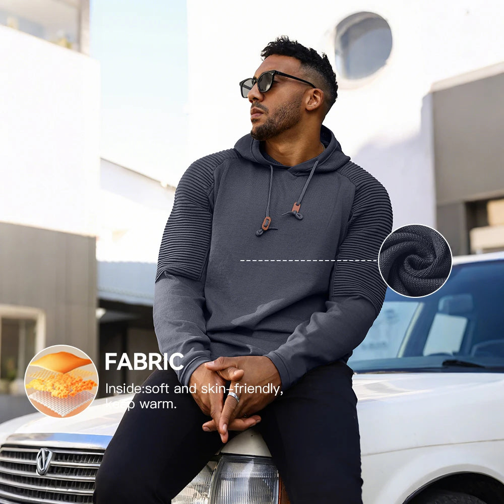 Men's Sweatshirt Spring Casual Knit Pullover Sweater Hoodies Drawstring Hooded Pullover Comfortable Clothing Us Size