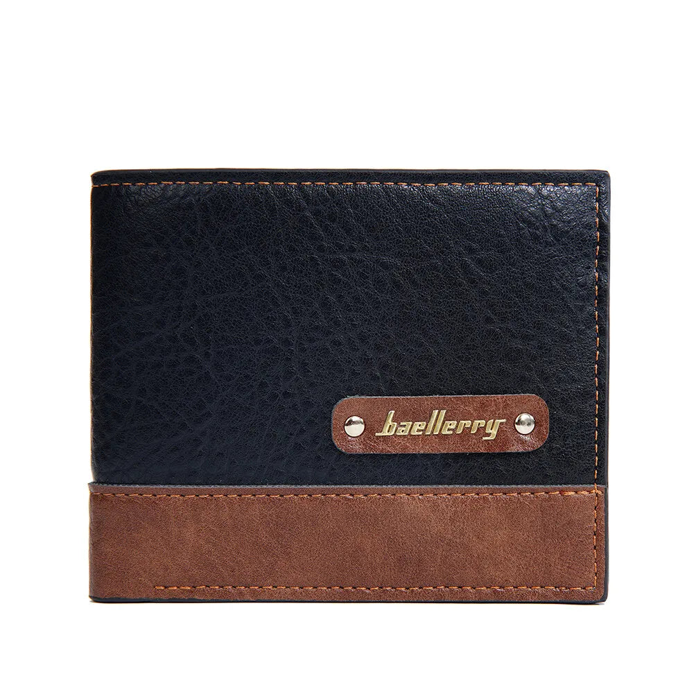 Men's Short PU Leather Wallet,Multi-Slot Bifold Pocket Photo Holder Small Men's Wallet,Vintage Wallet Pocket for Male