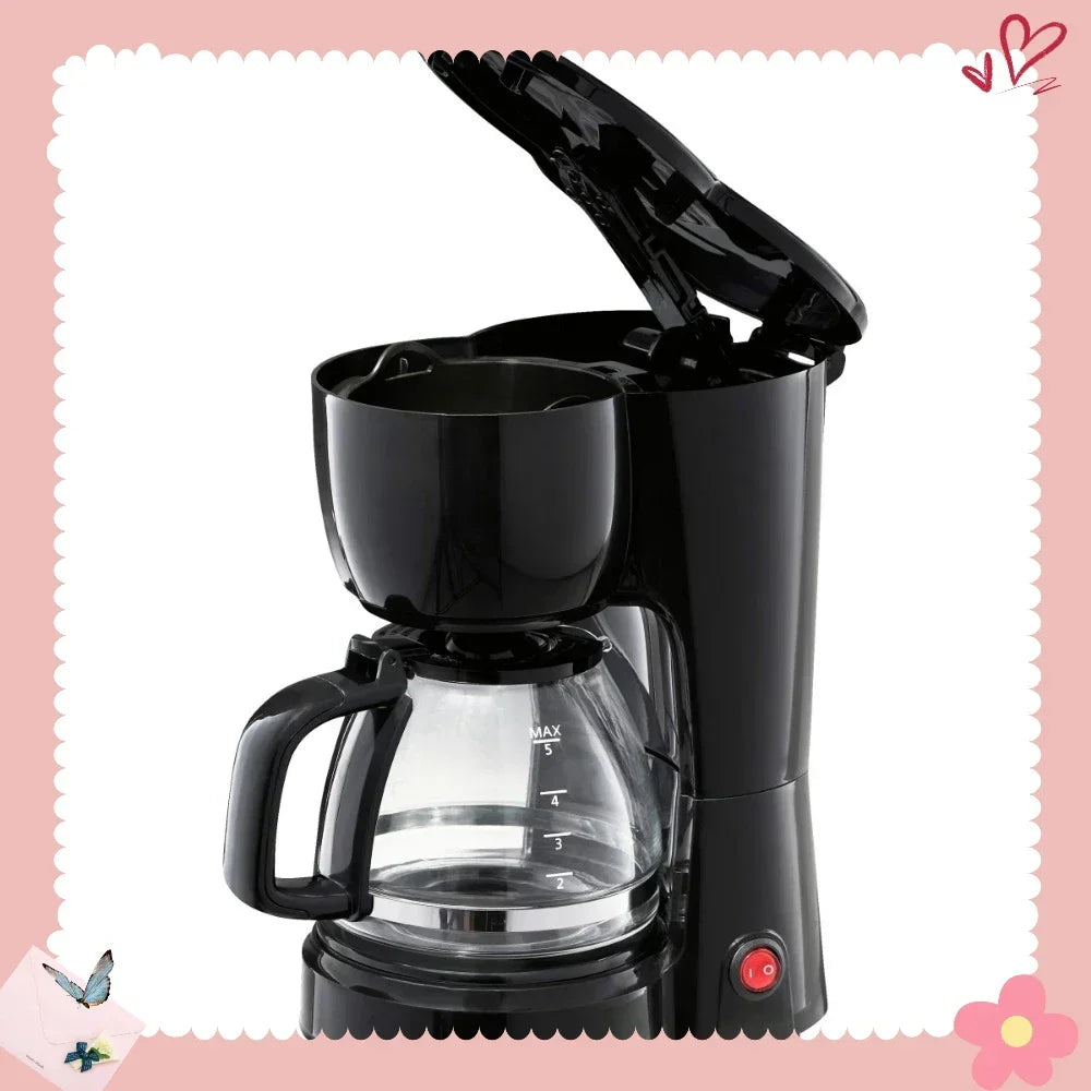 Black 5-Cup Drip Coffee Maker, New