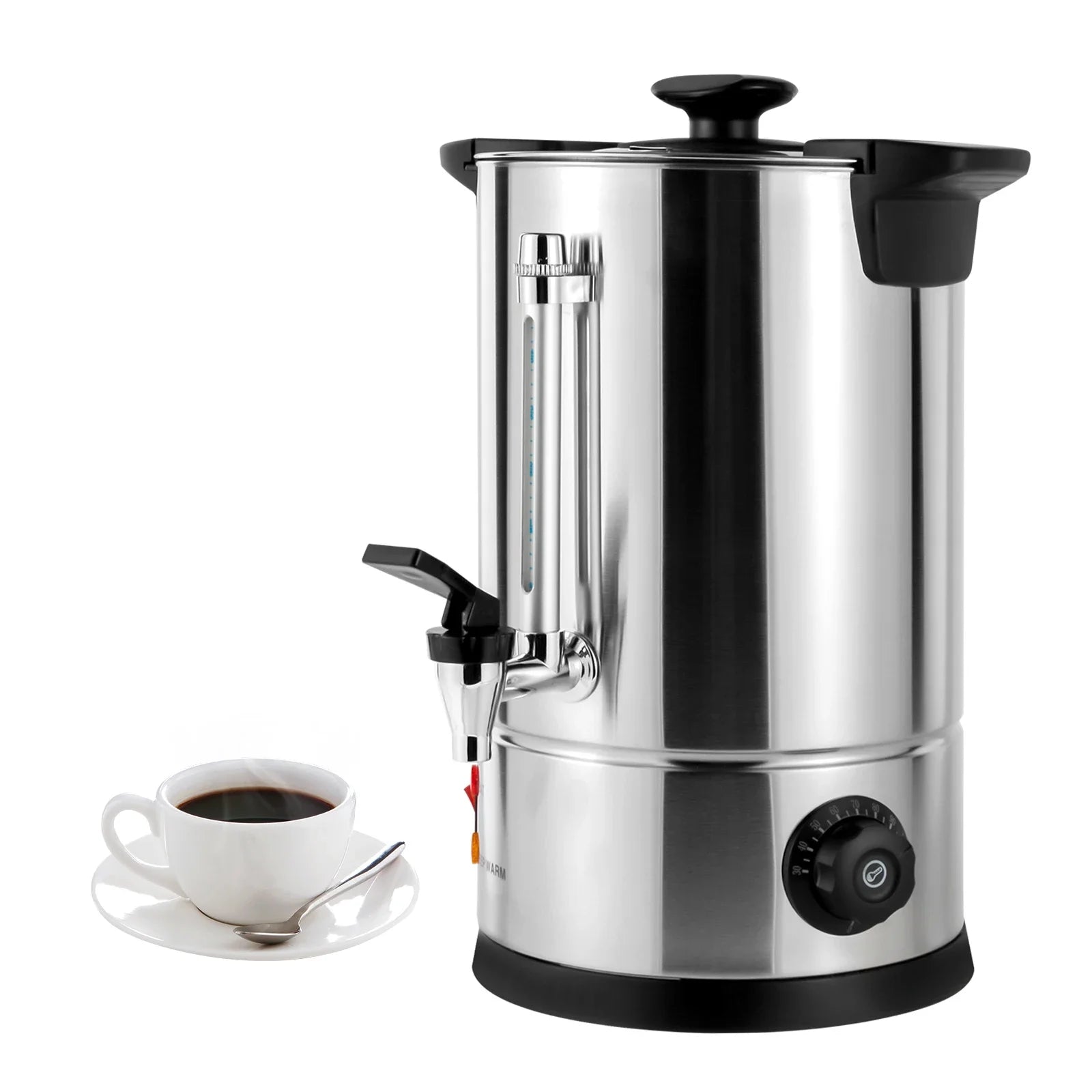 Commercial Coffee Urn Tea Maker Hot Water Beverage Dispenser, 8L Large Stainless Steel Percolate Coffee Maker Hot Water Urn