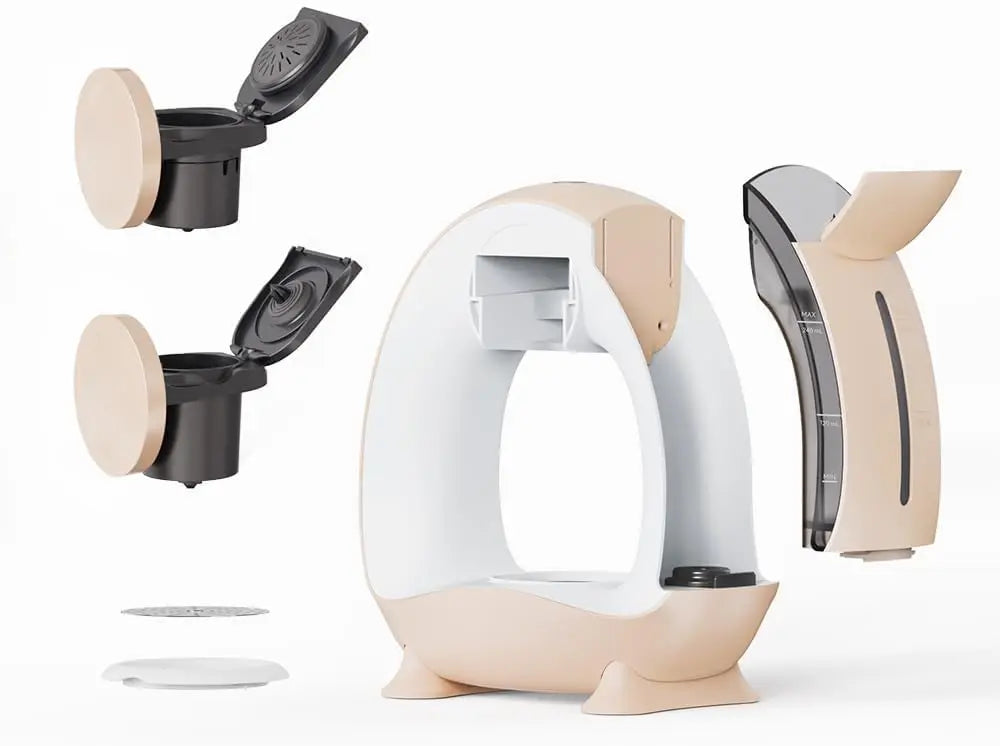 Single Serve Coffee Maker For KCup & Ground Coffee, MINI Q Americano 2 in 1 Mini One Cup Coffee Brewer/Tea Maker With Coffee Fil