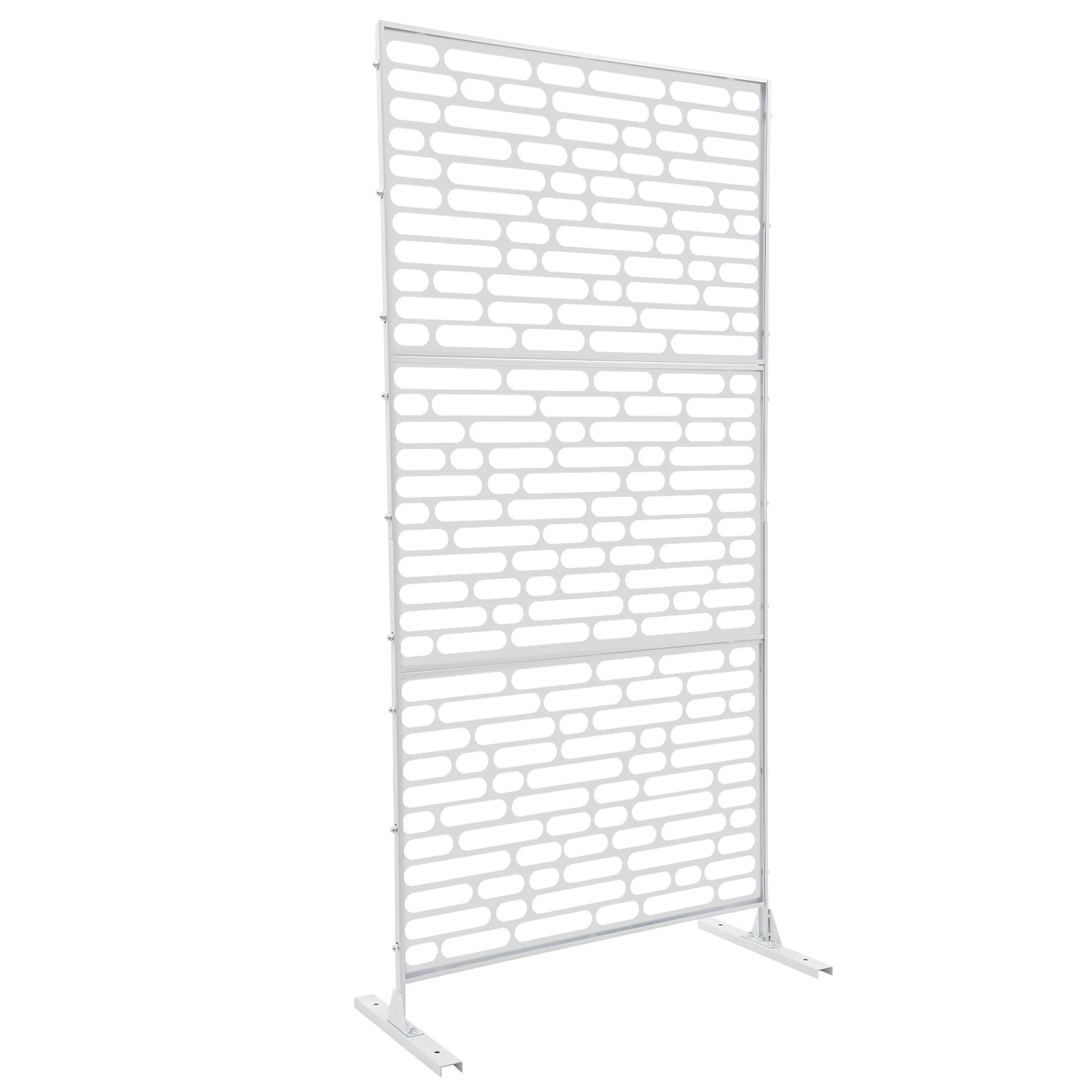90*40*190cm Outdoor Privacy Fence Screen, White Outdoor Decorative Panels, Freestanding Privacy Screen Fence Panels