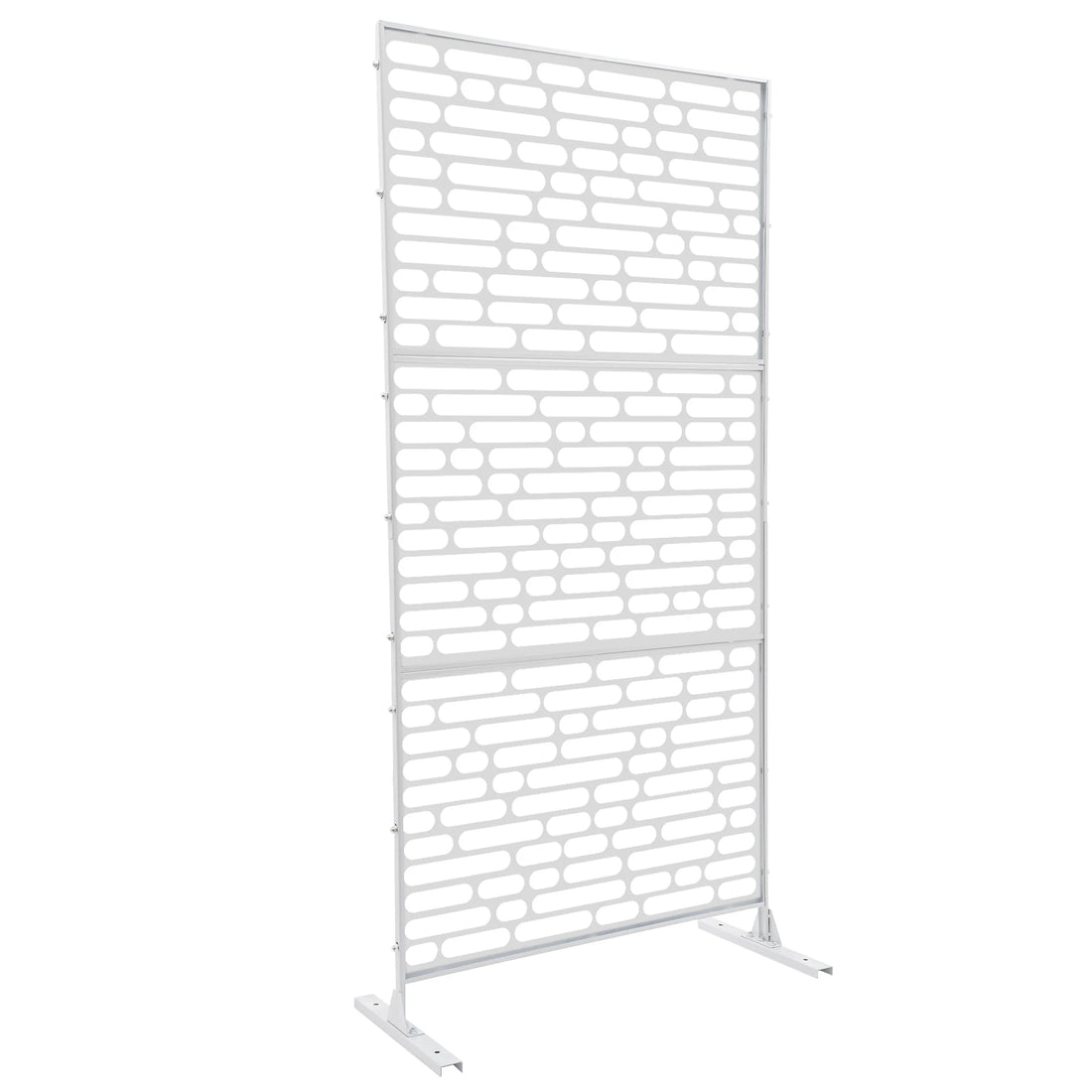 90*40*190cm Outdoor Privacy Fence Screen, White Outdoor Decorative Panels, Freestanding Privacy Screen Fence Panels