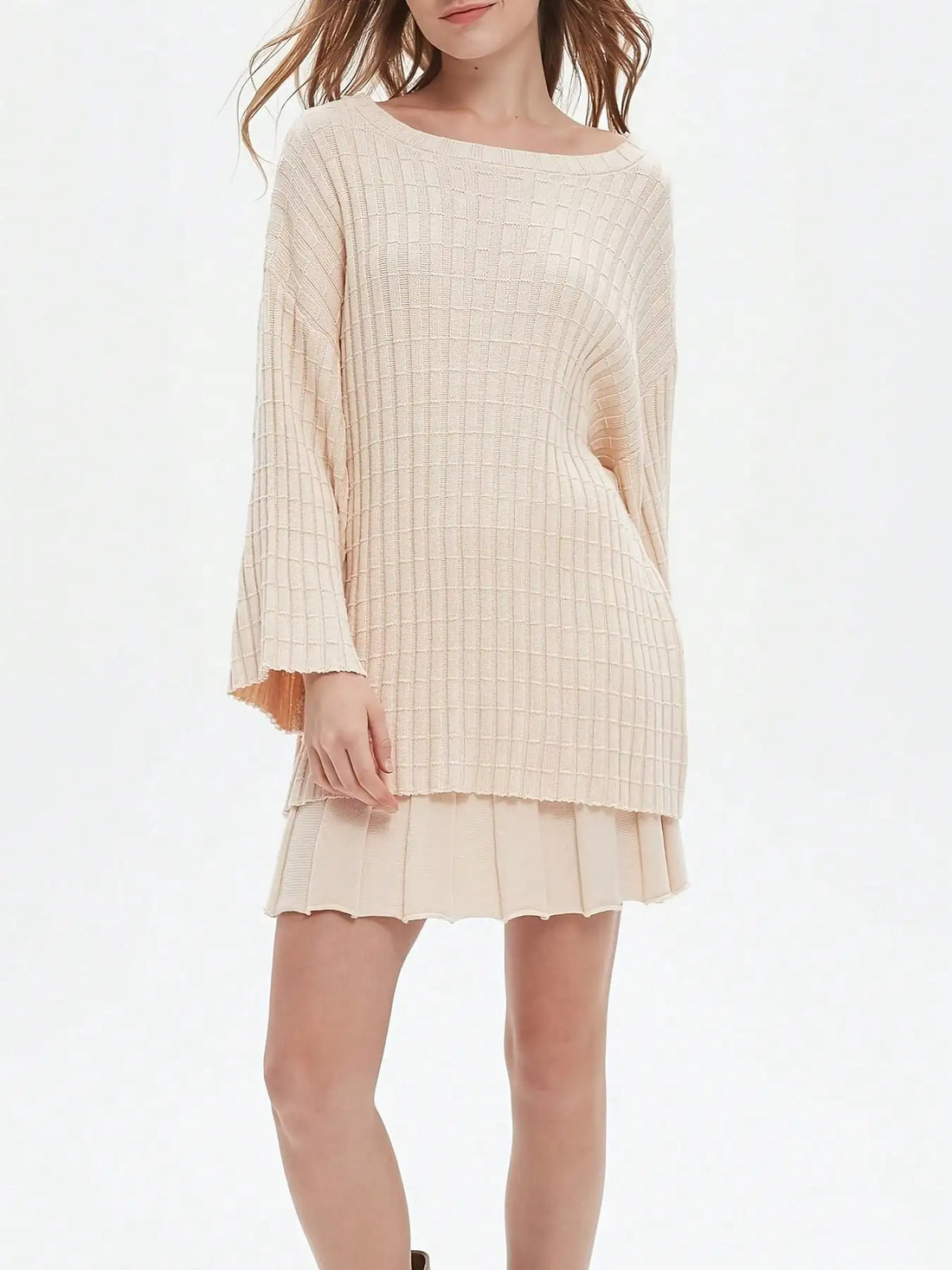 Womens Sweater Mini Skirt Sets 2 Piece Outfits Long Sleeve Top Short Skirts Suits Loose Loungewear Fall Clothes