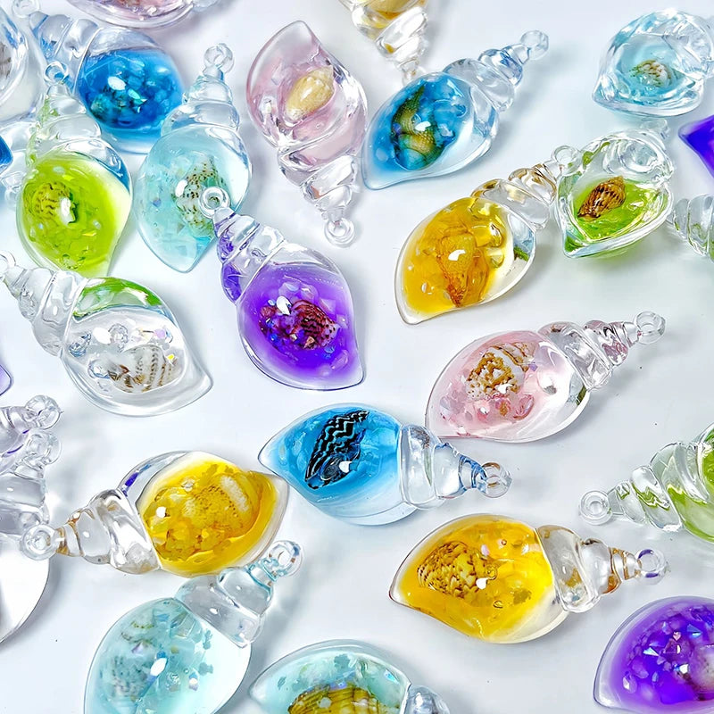 Cartoon Luminous Whelks Resin Ornaments Three Dimensional Pendant Handmade Diy Decorative Accessories