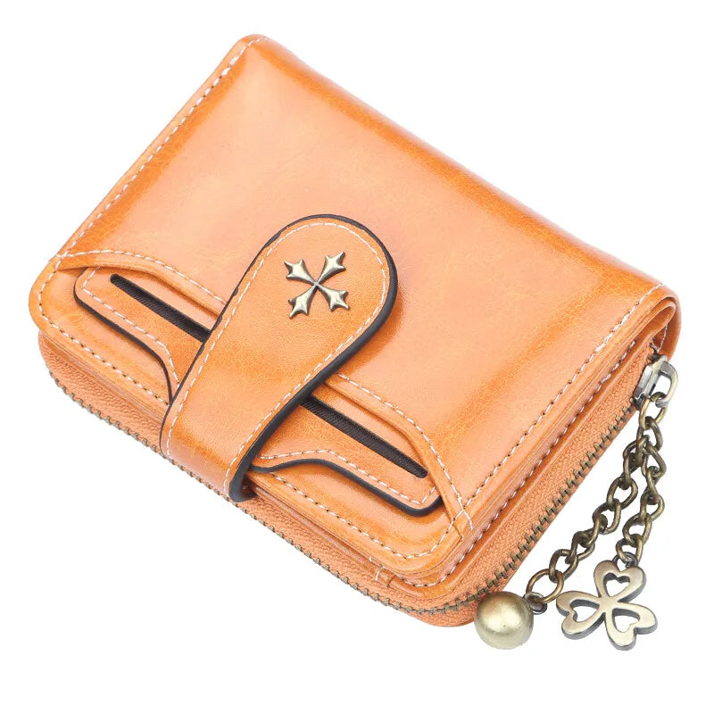 Fashion Women's Wallets Short PU Leather Credit Card Holder Bifold Female Purse Zipper Pocket Wallet Handbag Mother's Day Gifts