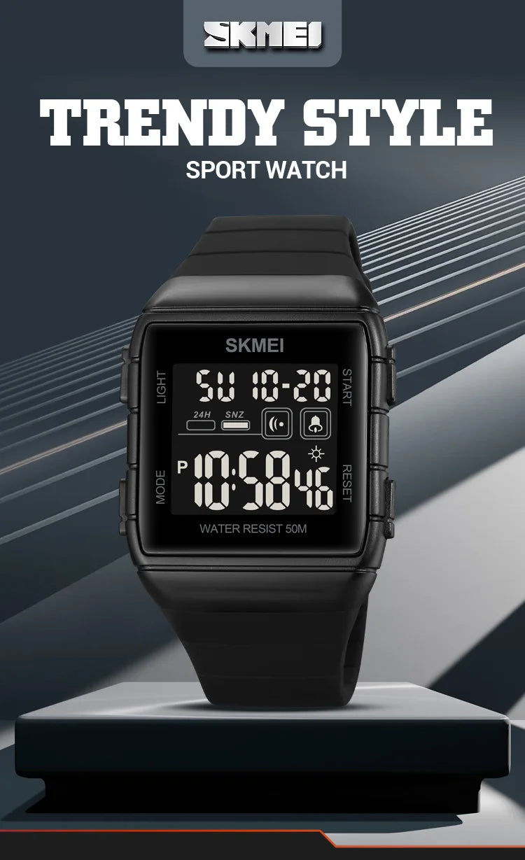 SKMEI Japan Digital movement Mens Sport Watches Military Countdown Alarm Clock 5Bar Waterproof LED Light Wristwatch reloj hombre