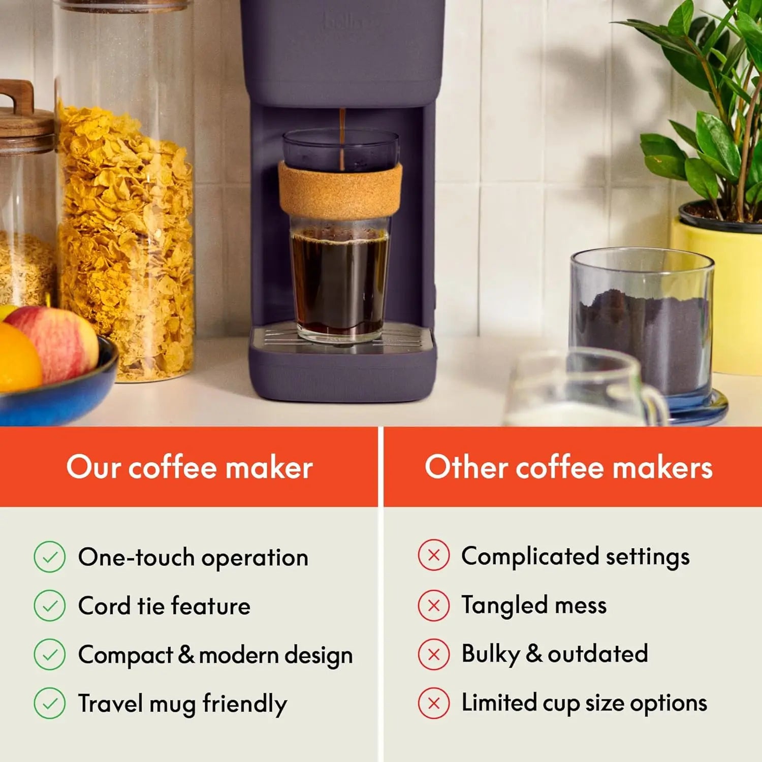 Single Serve Coffee Maker, K Cup & Coffee Ground Compatible with Removable, Adjustable Drip Tray, Auto Shutoff & Reusable Dishwa