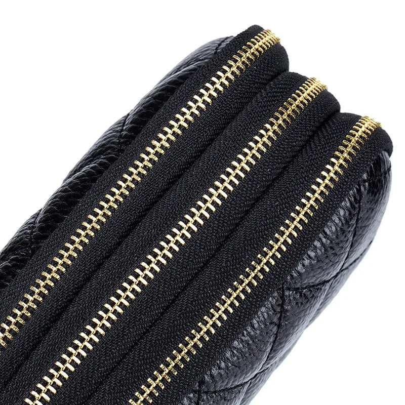 Women Long Wallet Genuine Leather Card Holder Large Capacity Zipper Coin Purse Multi Card Organizer Phone Bag Women Handbag