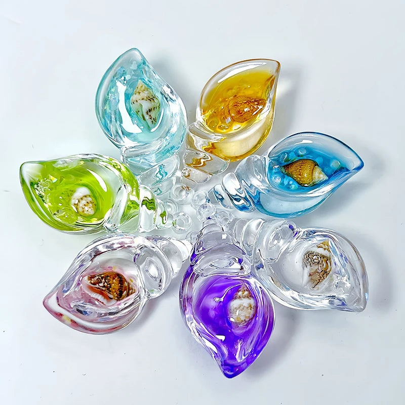 Cartoon Luminous Whelks Resin Ornaments Three Dimensional Pendant Handmade Diy Decorative Accessories
