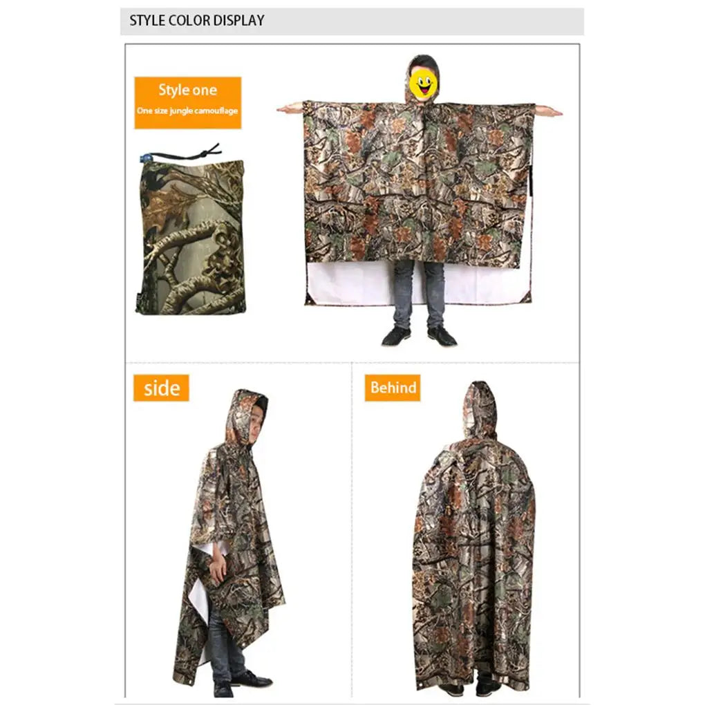 Rain Coats Backpack Raindrops Cover Climbing Hiking Camping Raincoat Poncho Jacket Waterproof Picnic Mat  Camouflage