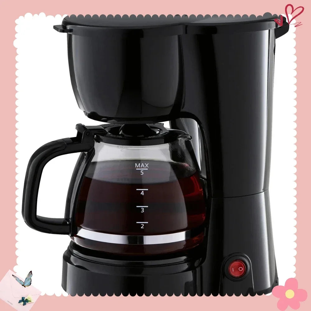 Black 5-Cup Drip Coffee Maker, New