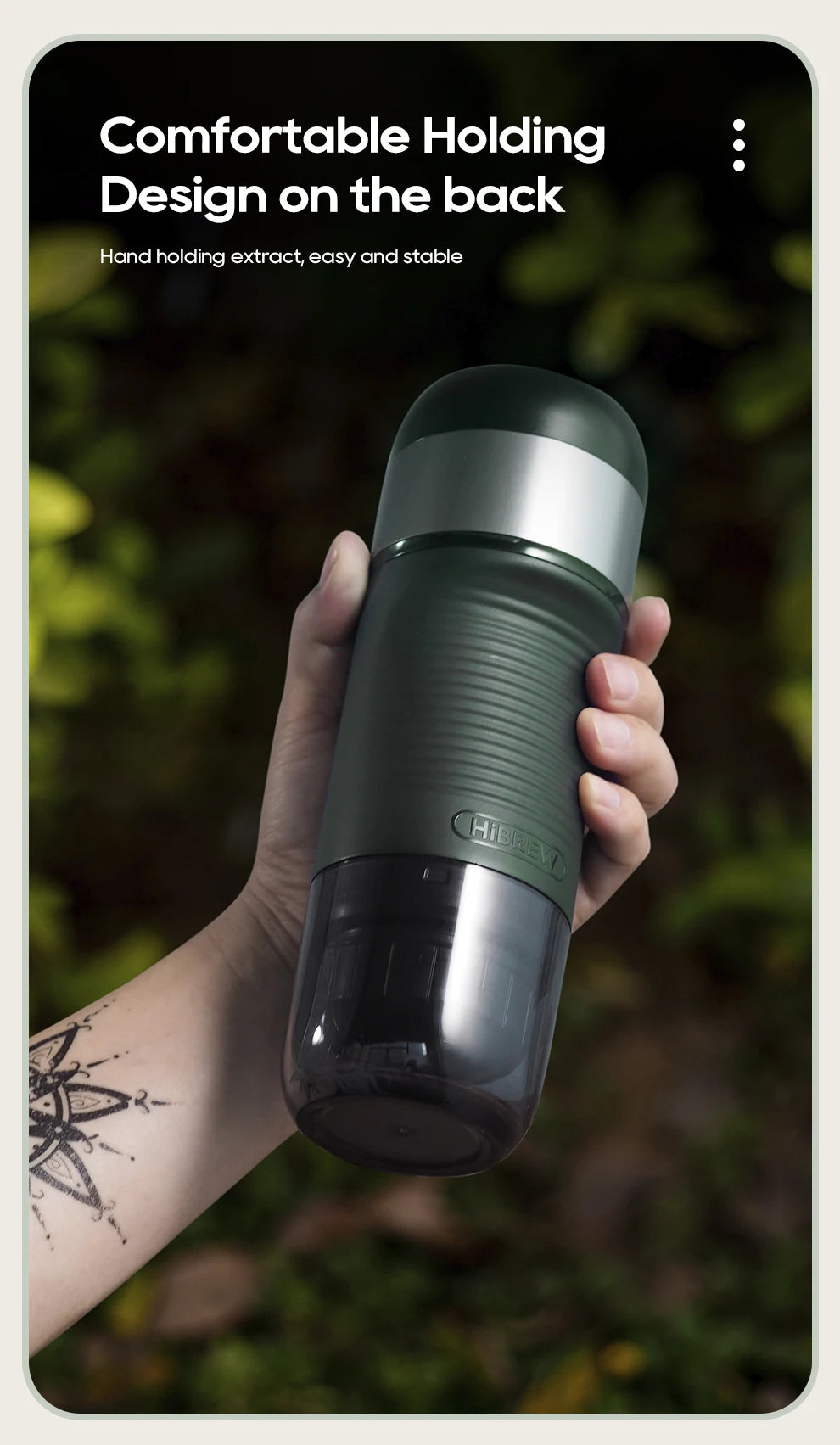 HiBREW Wireless Electric Portable Espresso Coffee Machine for Car & Home Camping Coffee Maker Fit Nespresso Dolce Capsule Powder