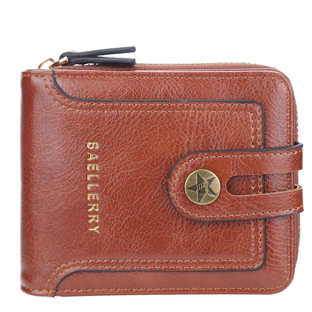 Short Vintage Small Wallet for Men Designer High Quality PU Leather with Coin Pocket Wallet Card Holder Pocket wallets