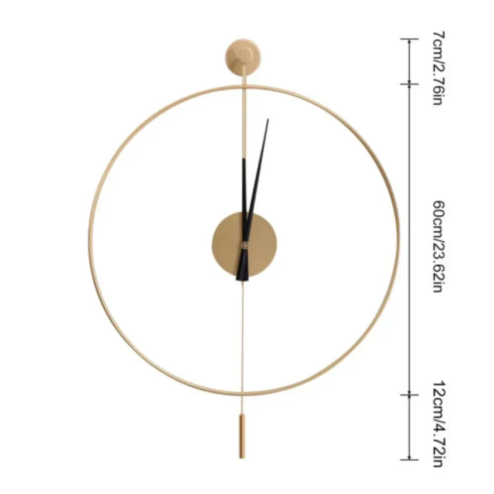 Swing Wall Clock Modern Design Silent Quartz Movement Elegant Great Gift Living Room Decor Dial Without Number Easy to Install:
