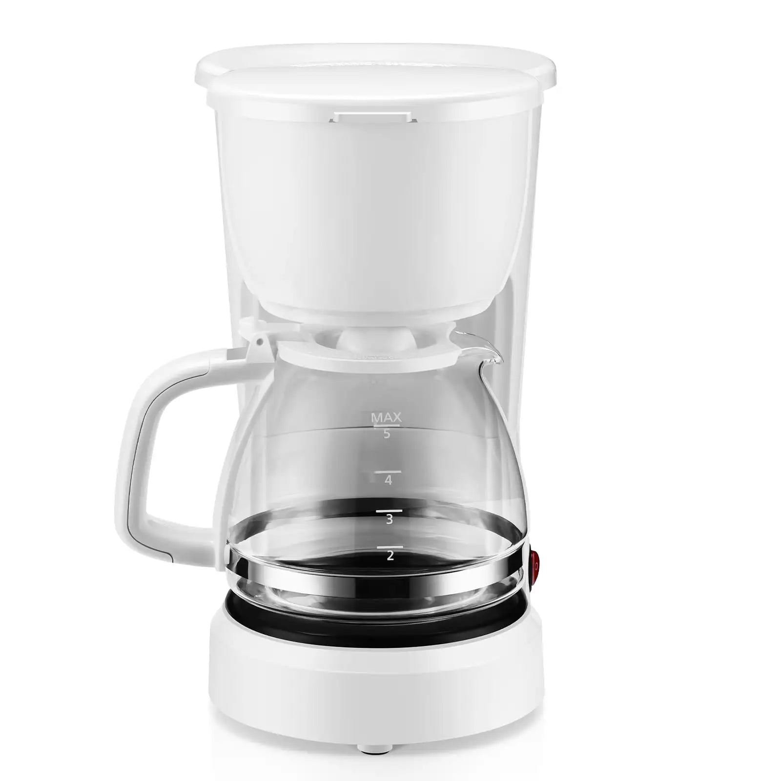 White 5-Cup Coffee Maker, Perfect for Brewing a Delicious Cup of Coffee in the Morning