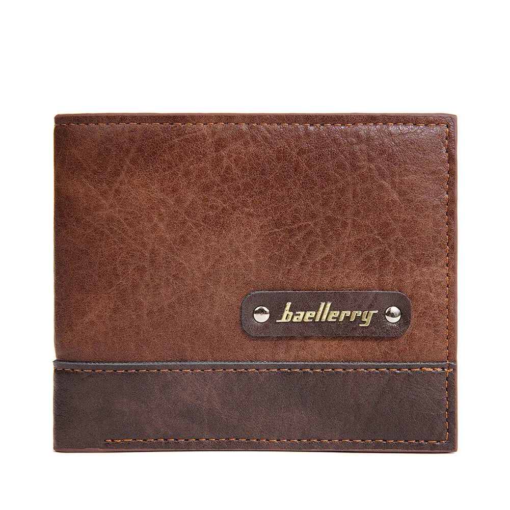 Men's Short PU Leather Wallet,Multi-Slot Bifold Pocket Photo Holder Small Men's Wallet,Vintage Wallet Pocket for Male