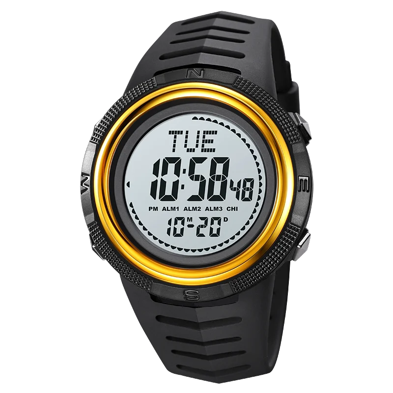 SKMEI Men's Sport Military Digital Men Watch For Men Waterproof Electronic Countdown Mens Wristwatches Outdoors Clock + Compass
