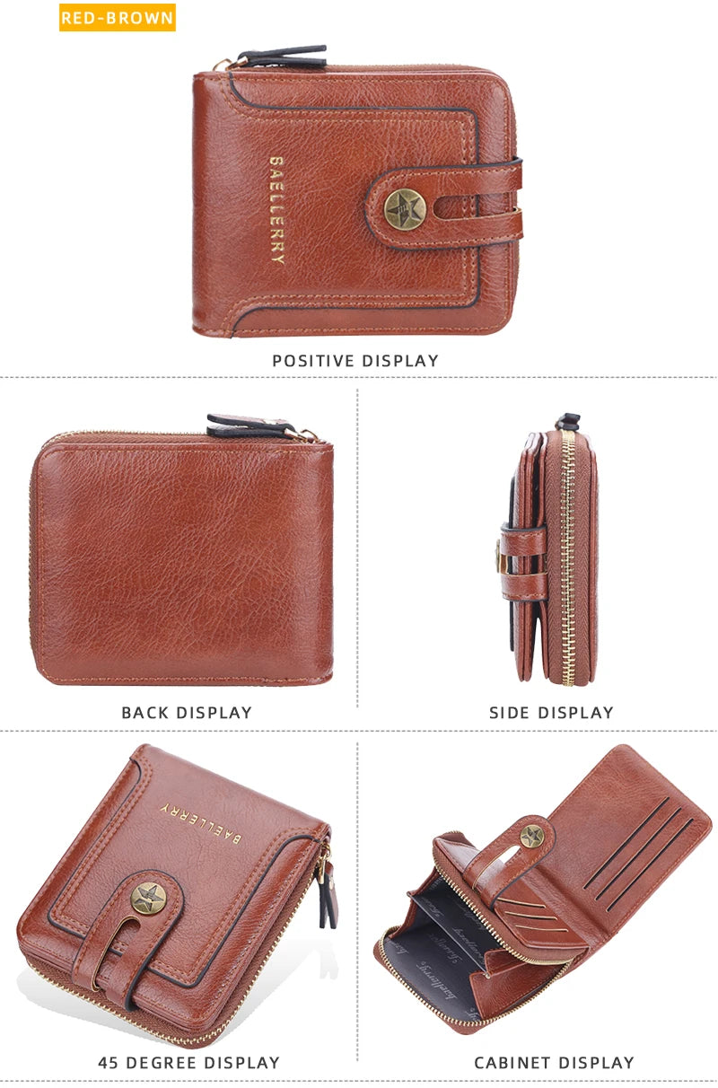 Short Vintage Small Wallet for Men Designer High Quality PU Leather with Coin Pocket Wallet Card Holder Pocket wallets