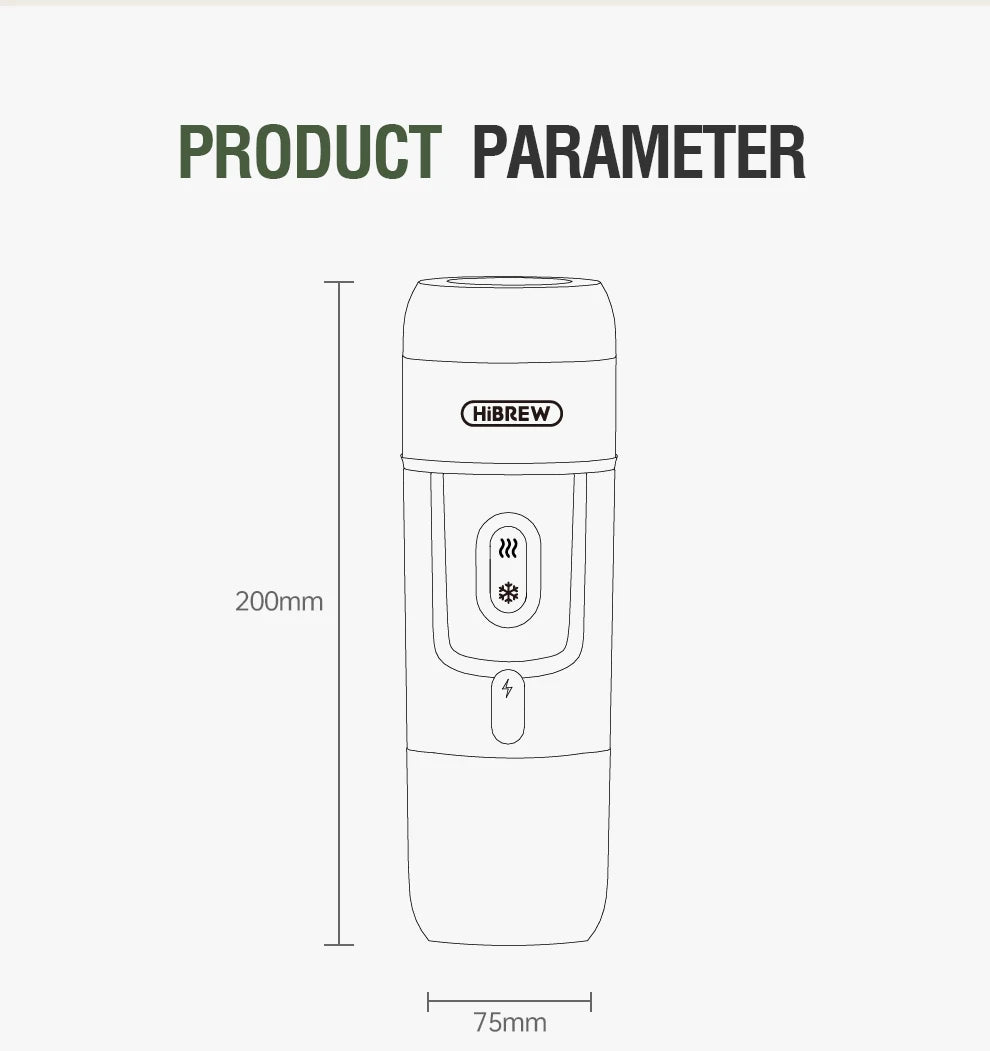 HiBREW Wireless Electric Portable Espresso Coffee Machine for Car & Home Camping Coffee Maker Fit Nespresso Dolce Capsule Powder