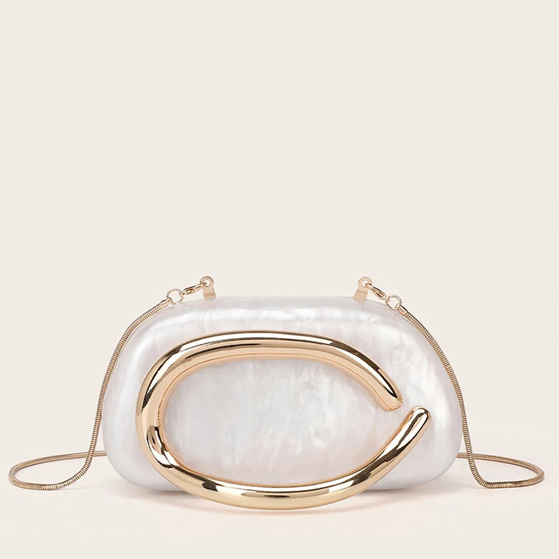 Acrylic Clutch Purse For Women Evening Handbags Luxury Brand Design Lady Shell Box Purses For Wedding Prom Cocktail Party