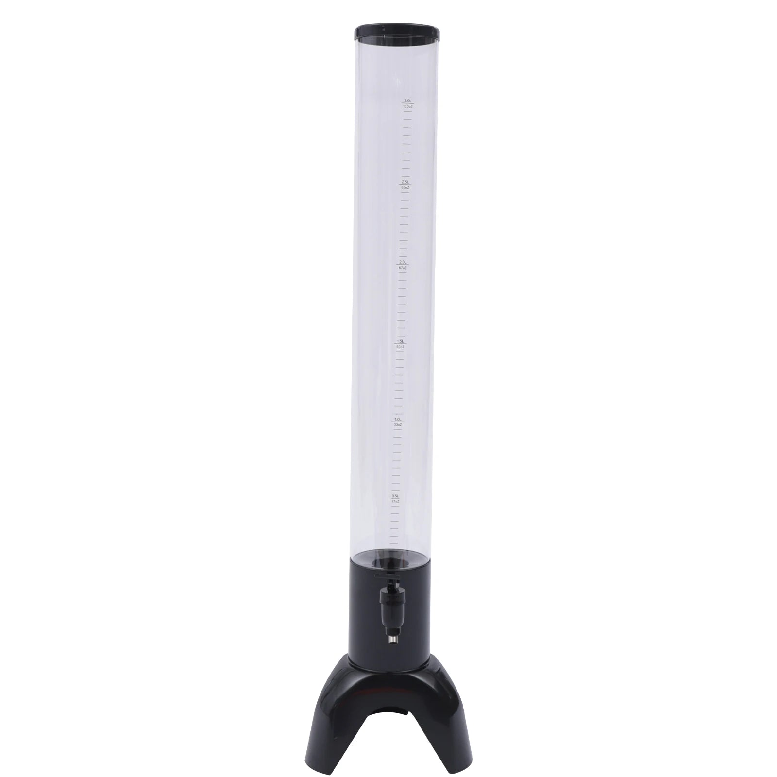 100 oz Beer Tower Dispenser 3L, Clear Beverage Tower Dispenser with Ice Tube, Tabletop Drink Tower for Margarita, Liquor