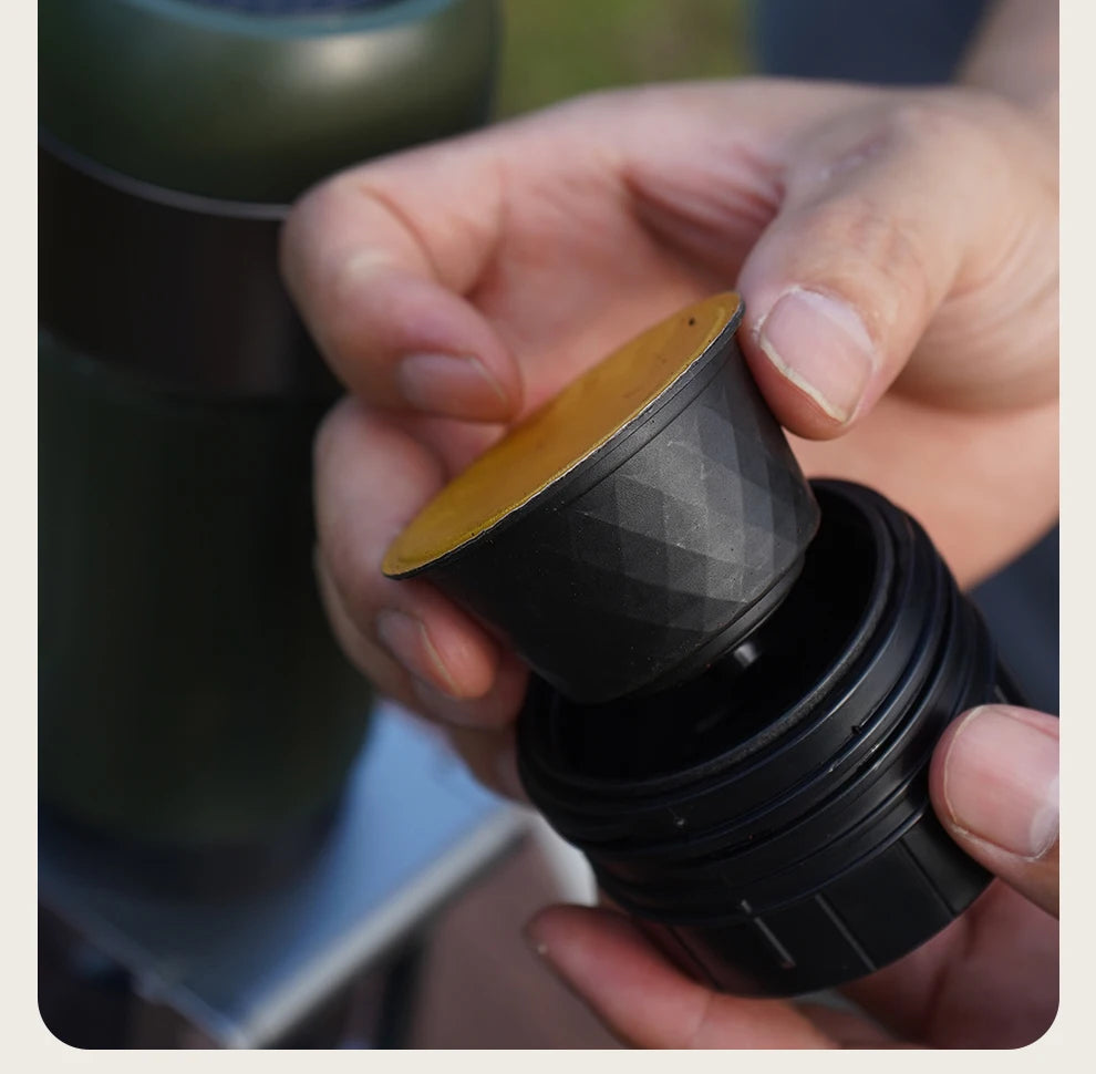 HiBREW Wireless Electric Portable Espresso Coffee Machine for Car & Home Camping Coffee Maker Fit Nespresso Dolce Capsule Powder