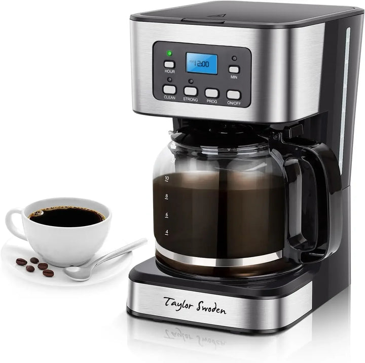 12-Cup Programmable Coffee Maker, Regular & Strong Brew Drip Coffee Machine for Home and Office, Glass Carafe, Pause & Serve, Au