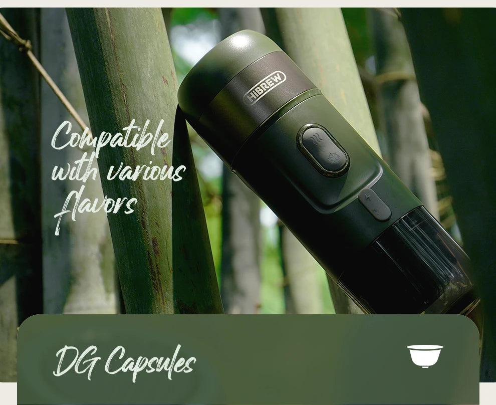 HiBREW Wireless Electric Portable Espresso Coffee Machine for Car & Home Camping Coffee Maker Fit Nespresso Dolce Capsule Powder
