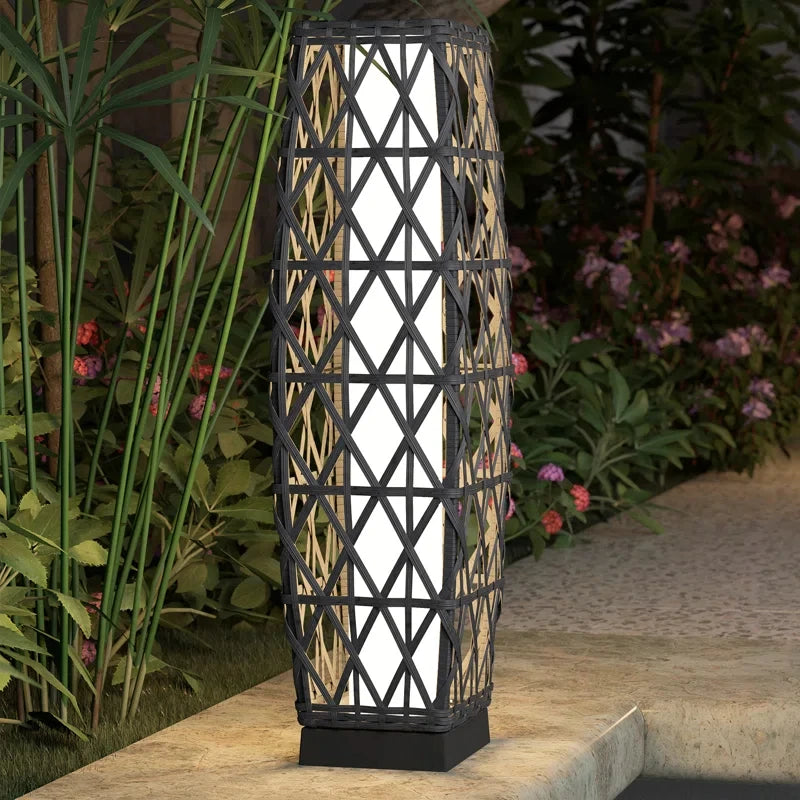Cindy Solar Floor Lamp ,Outdoor Wicker Lantern Decoration Light for Patio Deck Garden Lawn Porch And Festival Celebration