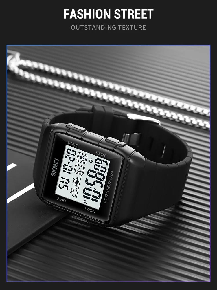 SKMEI Japan Digital movement Mens Sport Watches Military Countdown Alarm Clock 5Bar Waterproof LED Light Wristwatch reloj hombre