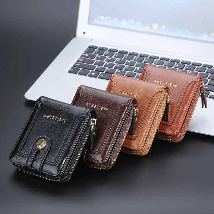 Short Vintage Small Wallet for Men Designer High Quality PU Leather with Coin Pocket Wallet Card Holder Pocket wallets
