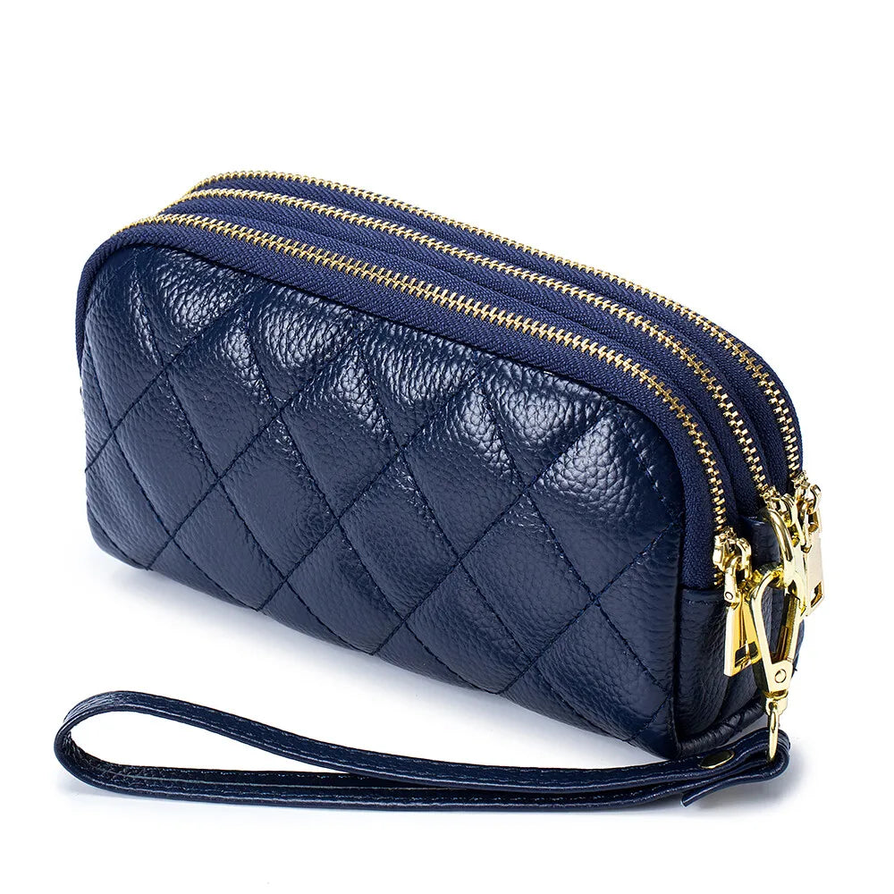 Women Long Wallet Genuine Leather Card Holder Large Capacity Zipper Coin Purse Multi Card Organizer Phone Bag Women Handbag