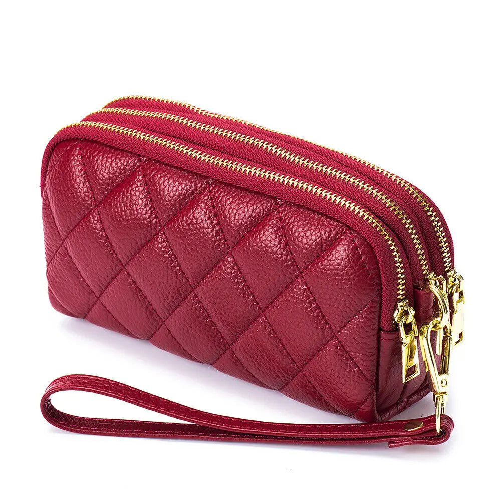 Women Long Wallet Genuine Leather Card Holder Large Capacity Zipper Coin Purse Multi Card Organizer Phone Bag Women Handbag