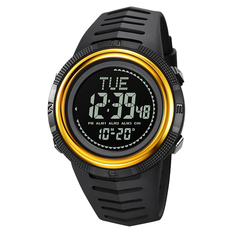 SKMEI Men's Sport Military Digital Men Watch For Men Waterproof Electronic Countdown Mens Wristwatches Outdoors Clock + Compass