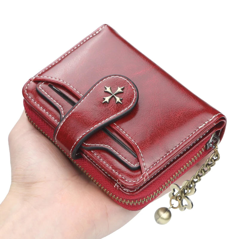 Fashion Women's Wallets Short PU Leather Credit Card Holder Bifold Female Purse Zipper Pocket Wallet Handbag Mother's Day Gifts