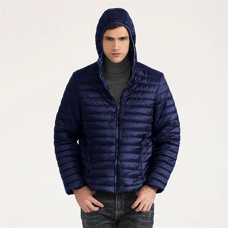 COUTUDI Lightweight Puffer Down Jackets for Men, Warm Parka, Windproof Coat, Casual Outerwear, Autumn and Winter Fashion Jacket