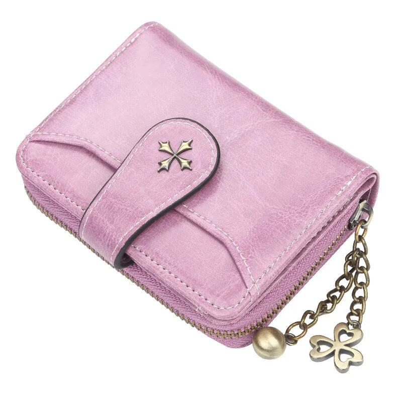 Fashion Women's Wallets Short PU Leather Credit Card Holder Bifold Female Purse Zipper Pocket Wallet Handbag Mother's Day Gifts