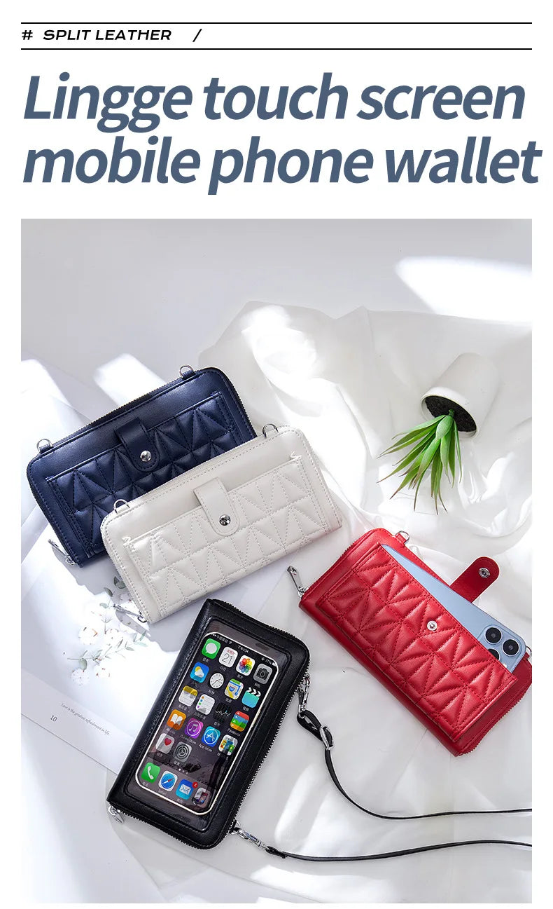 New Fashion Women's Bag with Touchscreen Phone Bag Multi functional Crossbody Bag Shoulder Strap Bag, Handbag, Coin Wallet