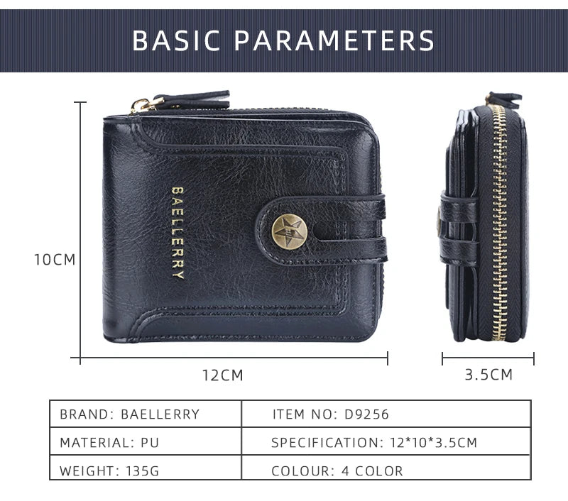 Short Vintage Small Wallet for Men Designer High Quality PU Leather with Coin Pocket Wallet Card Holder Pocket wallets