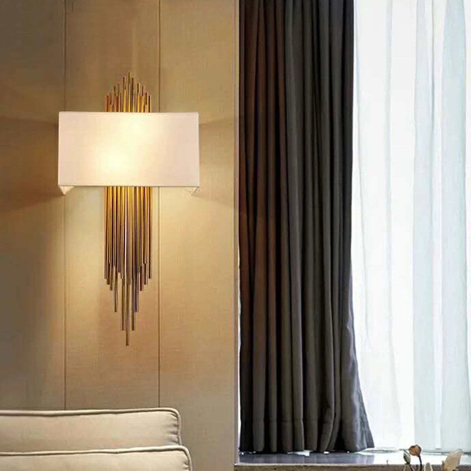 Modern Luxury Industrial Wall Sconce | Indoor Bedroom Lamp with Decorative Lampshade