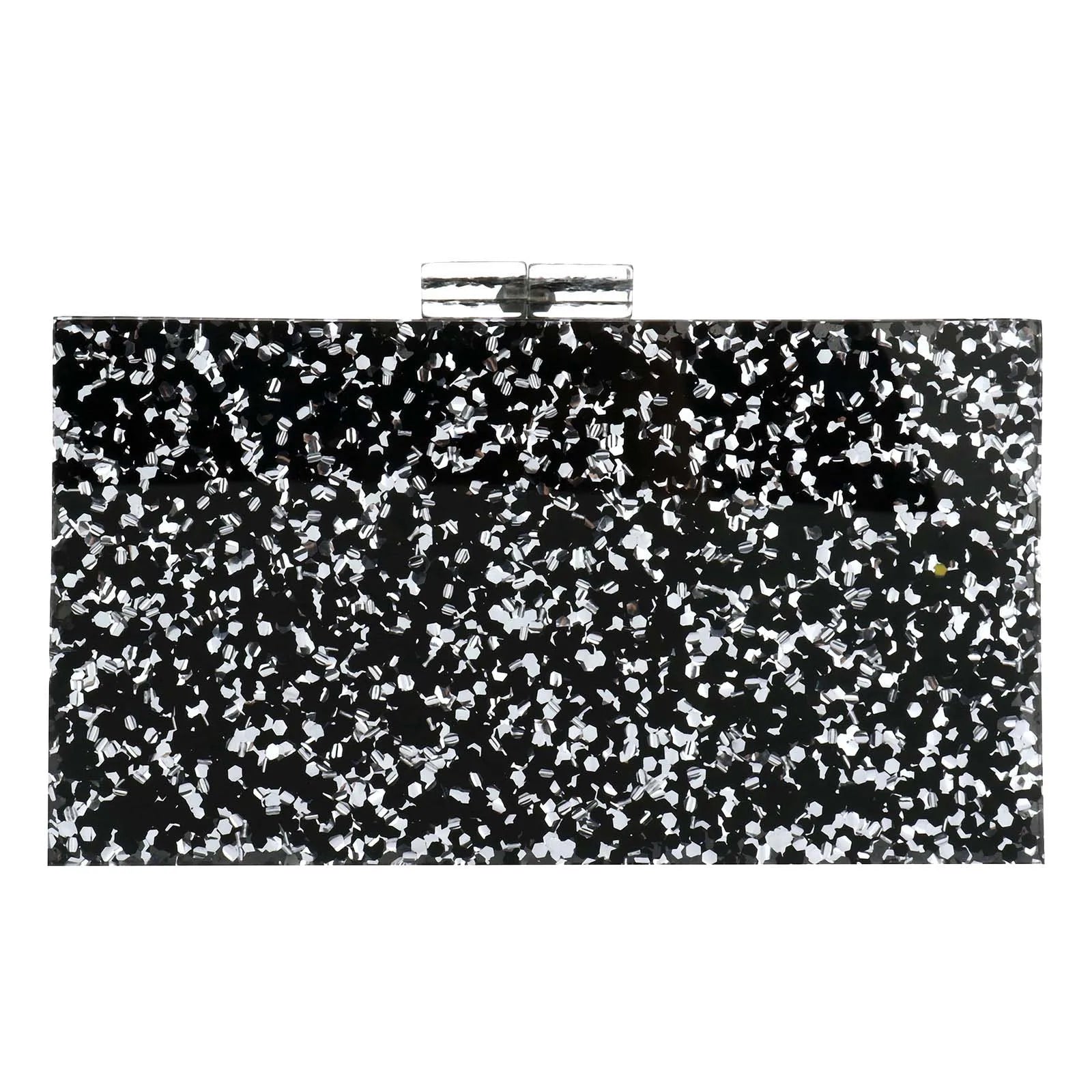 Women Acrylic Handbags Rectangle Multicolor Geometric Trend Designed Bags Chain Crossbody Bag Evening Banquet Party Clutch Bag