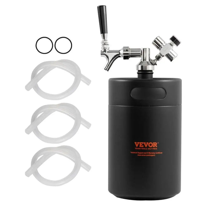 Stainless Steel Beer Growler Tap System 5L 170Oz Pressurized CO2 Regulator Faucet Leak Proof Homebrew Craft Beer