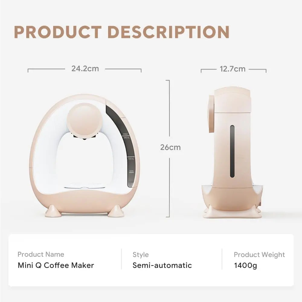 Single Serve Coffee Maker For KCup & Ground Coffee, MINI Q Americano 2 in 1 Mini One Cup Coffee Brewer/Tea Maker With Coffee Fil