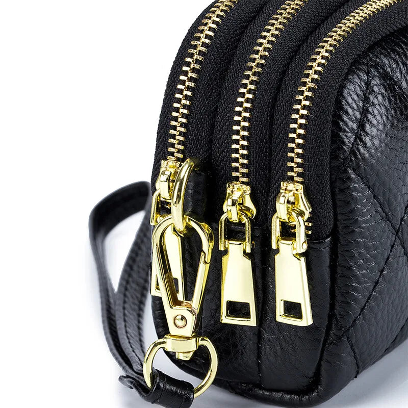 Women Long Wallet Genuine Leather Card Holder Large Capacity Zipper Coin Purse Multi Card Organizer Phone Bag Women Handbag