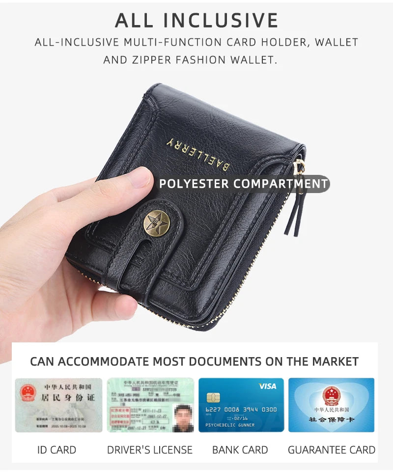Short Vintage Small Wallet for Men Designer High Quality PU Leather with Coin Pocket Wallet Card Holder Pocket wallets