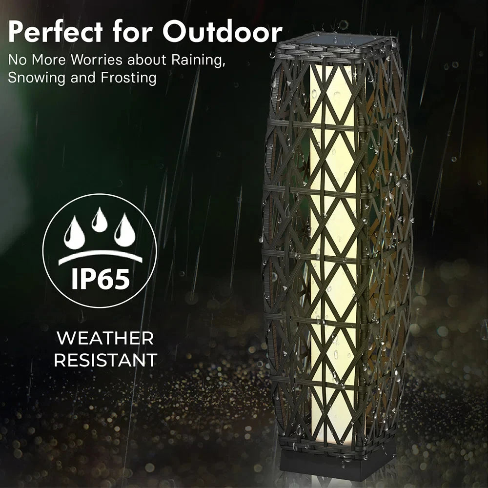 Cindy Solar Floor Lamp ,Outdoor Wicker Lantern Decoration Light for Patio Deck Garden Lawn Porch And Festival Celebration