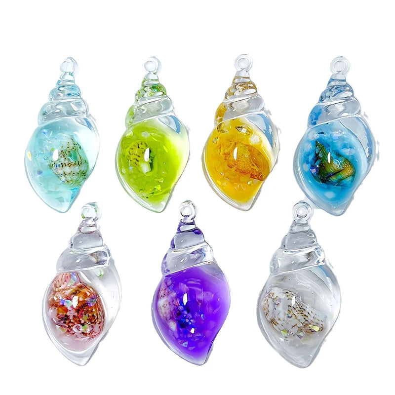 Cartoon Luminous Whelks Resin Ornaments Three Dimensional Pendant Handmade Diy Decorative Accessories