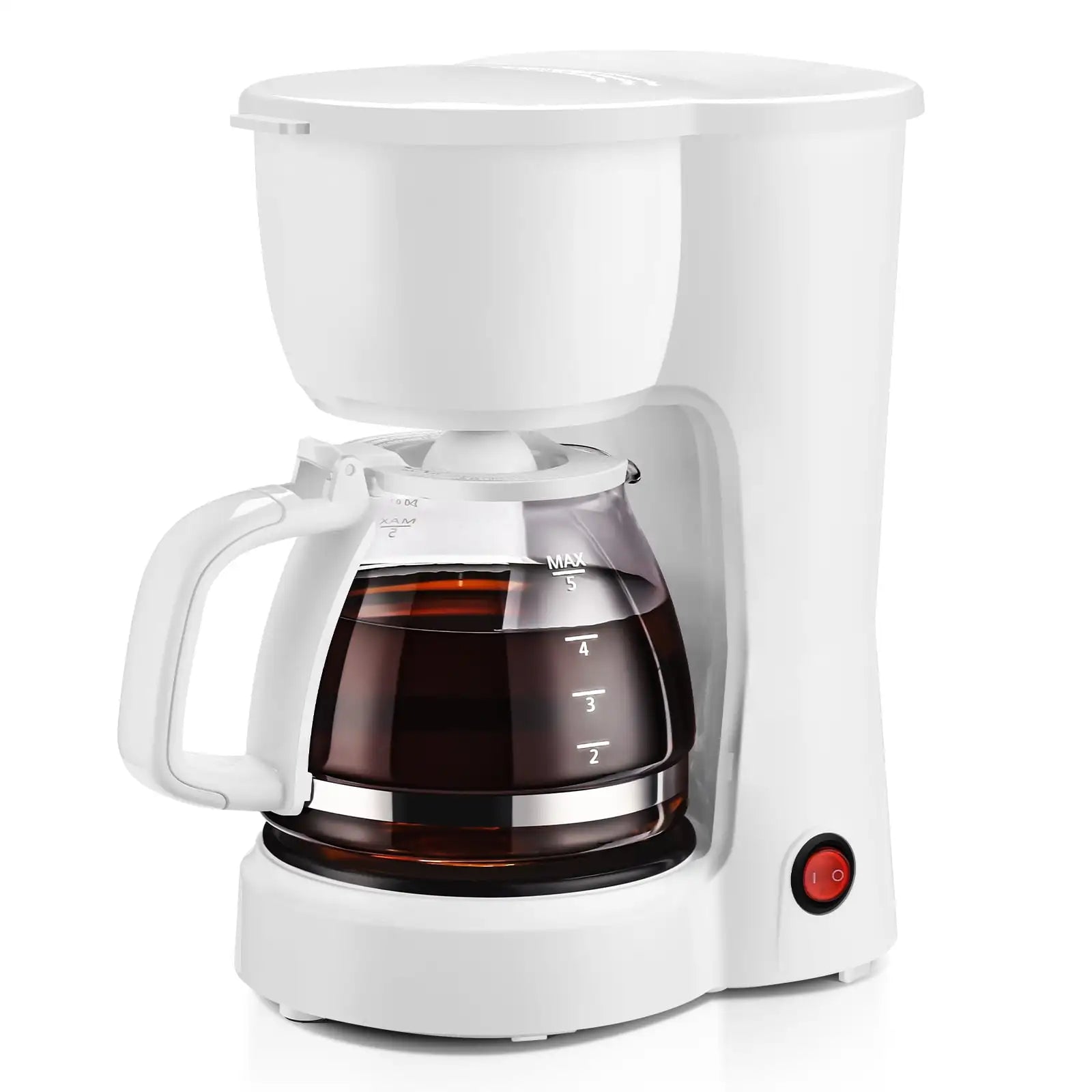 White 5-Cup Coffee Maker, Perfect for Brewing a Delicious Cup of Coffee in the Morning